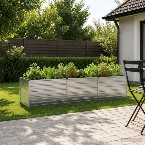  Povi&scaron;eni vrtni krevet Srebrna 240 x 80 x 55 cm cinkani Cijene