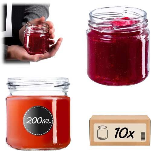 KADAX 10 kosov kozarcev 200 ml kozarci za med, marmelado, konzerve stekleni Fi 66, (5000354946) Cene