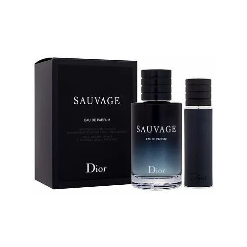 Christian Dior Sauvage darilni set parfumska voda 100 ml + parfumska voda 10 ml za ponovno polnjenje za moške