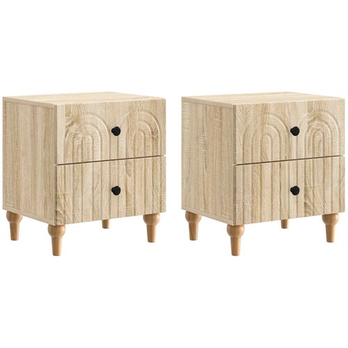 vidaXL Noćni ormar s ladicama 2 pcs Hrast sonoma 43 x 34 5 x 48 cm - Hrast sonoma 2 Cene