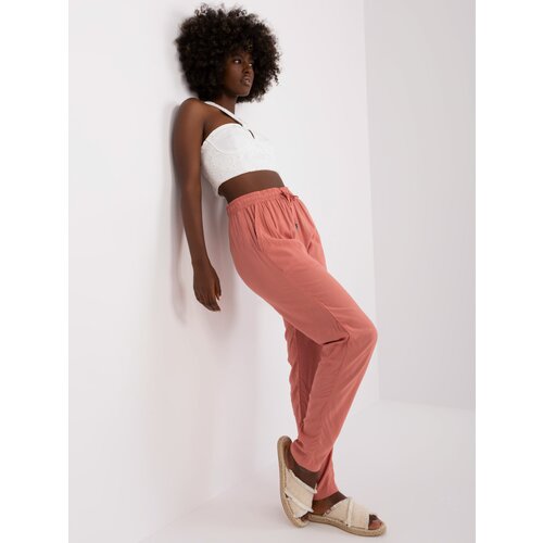 Fashion Hunters Dark pink fabric summer trousers from SUBLEVEL Slike
