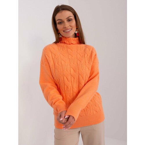 Fashion Hunters Light orange long-sleeved sweater Cene