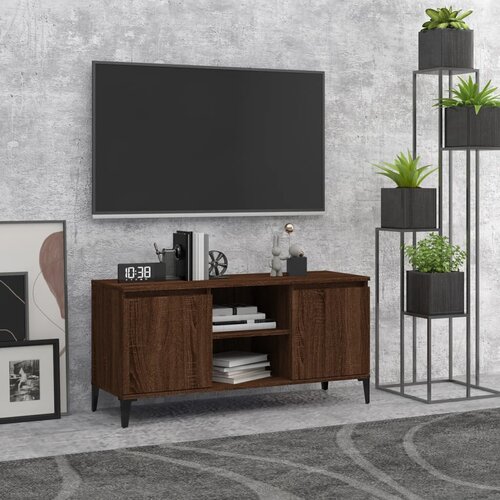 Furnova TV omarica s kovinskimi nogami rjavi hrast 103,5x35x50 cm, (21922715) Cene