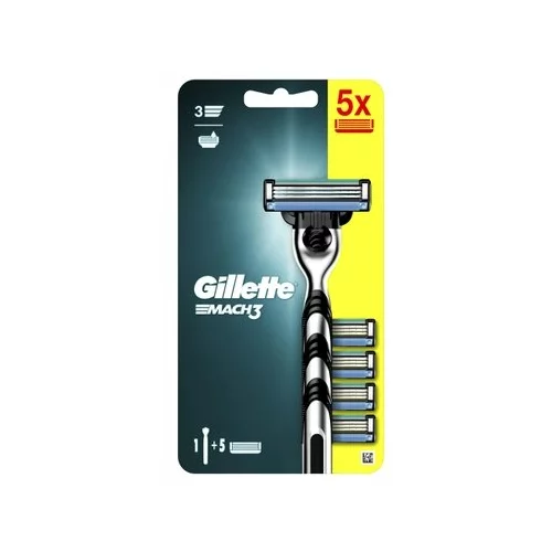 Gillette mach3 brijač+ zamjenske britvice 5 komada