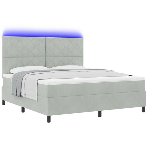 vidaXL Krevet s oprugom i madracem &amp  LED svjetlom svijetlosiv 180x200 cm bar&scaron;un Cijene