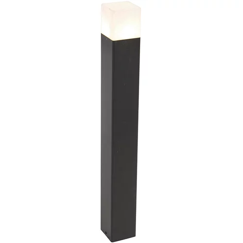 QAZQA Stoječa zunanja svetilka črna z belim odtenkom 70 cm - Danska
