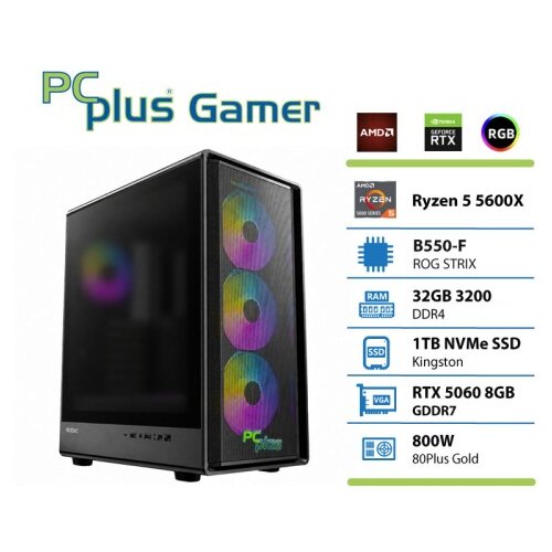 PCPLUS Gamer Ryzen 5 5600X 32GB 1TB RTX 5060 OC 8GB gaming namizni računalnik Cene