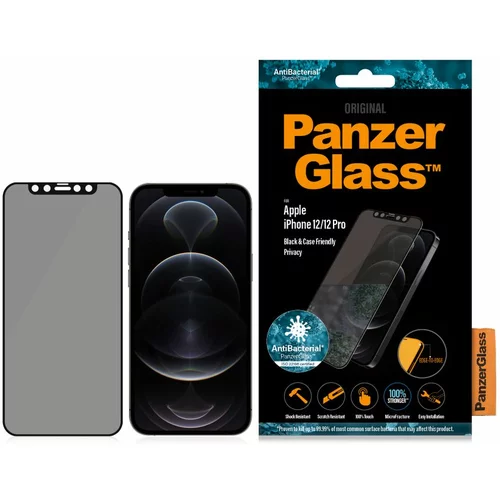 Panzerglass zaštitno staklo za iPhone 12/12 Pro case friendly privacy antibacterial black