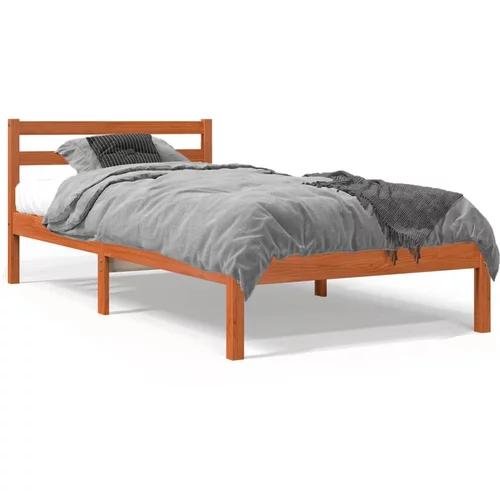 vidaXL Okvir kreveta voštano smeđi 75 x 190 cm od masivne borovine