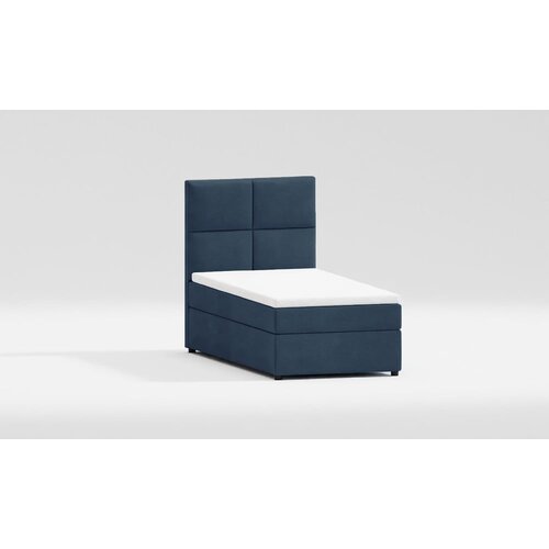 Ropez Tamno plavi tapecirani krevet s prostorom za odlaganje s podnicom 80x200 cm Lena &amp;ndash; Slike