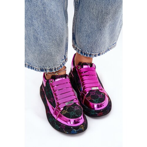 GOE Women&amp;#039;s Decorated Sneakers On Platform Black Slike