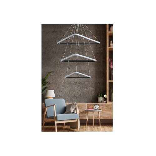 Opviq LED luster Trinity Triangle Set Black Body Yellow Light Cene
