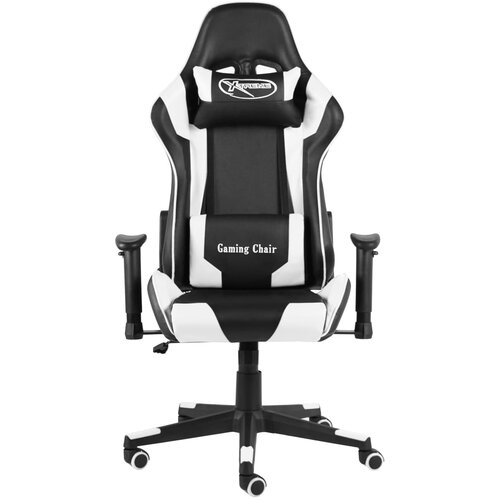 The Living Store Vrtljiv gaming stol bel PVC - Gaming Stol, (21426680) Cene