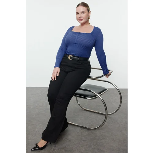 Trendyol Curve Saks Camisole Knitted Plus Size Blouse