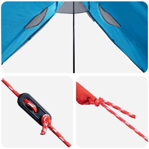  2-u-1 Ki&amp;scaron;ni Pončo s Kapuljačom Plava 262 x 126 x 130 cm - Plava Slike