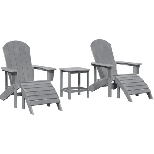  Set od 3 Vrtni Lounge Set Svjetlosiva HDPE Slike