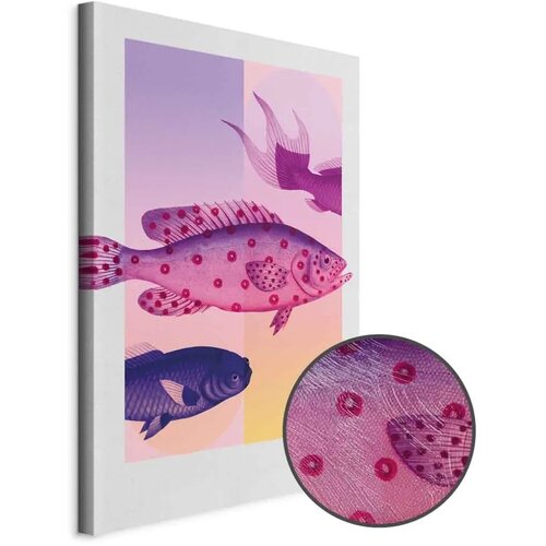  Slika - Fish in Pastels - Stylized Fish Against Gradient Shapes 60x90 Premium Print Cijene