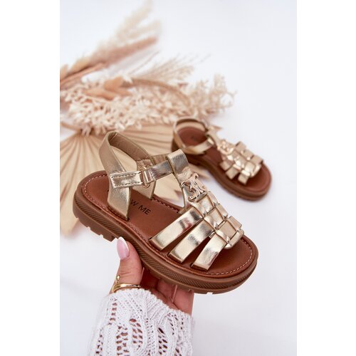 Boto Girls Sandals With Decorative Detail Golden Serina Cene