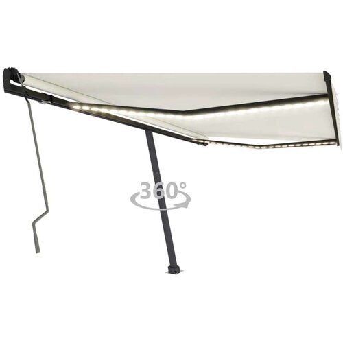  Tenda na ručno uvlačenje s LED svjetlima 450 x 350 cm krem Cijene
