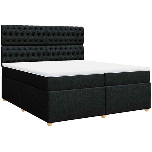  Krevet s oprugama i madracem crni 200x200 cm od tkanine Slike