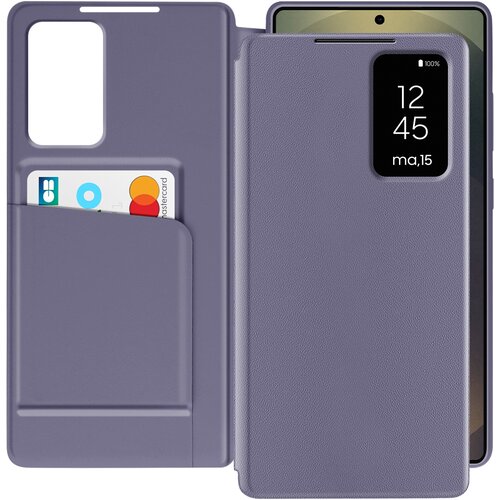 Avizar Usnjeno ohišje za Galaxy S25 Ultra Display Window Card Case, Lavanda, (5000013829) Cene