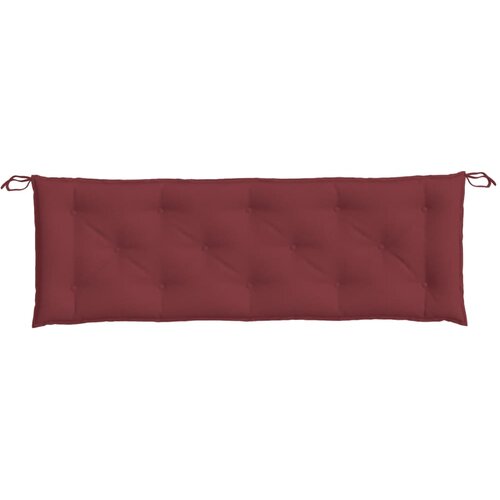  Jastuk za vrtnu klupu crvena boja vina 150x50x7 cm od tkanine Slike