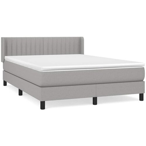  Krevet box spring s madracem svjetlosivi 140x200 cm od tkanine Slike