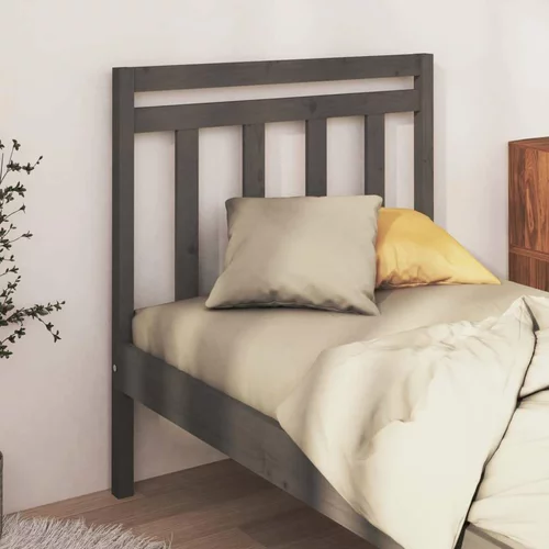  Uzglavlje za krevet sivo 81 x 4 x 100 cm od masivne borovine