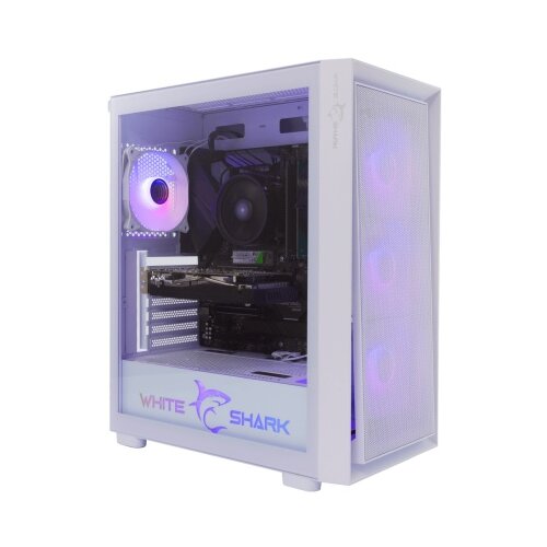 White Shark gcc 2401 warhead - 3 white 4 fans pc case Cene