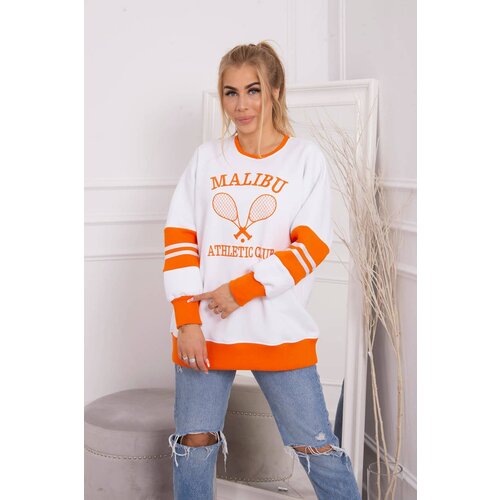 Kesi Malibu insulated sweatshirt white + orange Cene