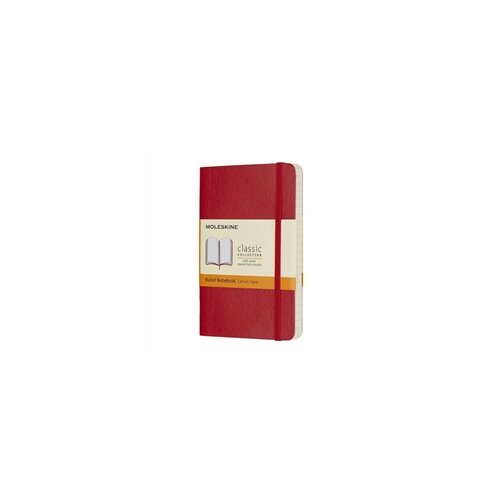 Moleskine Džepna bilježnica s mekanim koricama, grimizno crvena - crte Slike