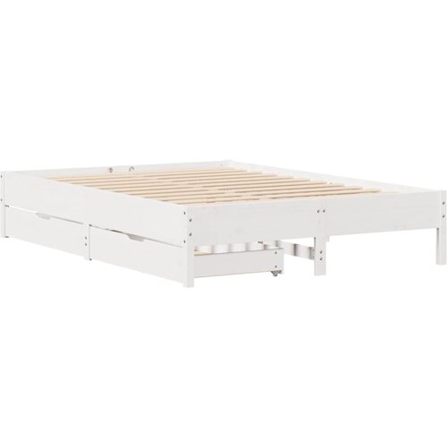 vidaXL Posteljni okvir bel 150x200 cm trdna borovina, (21305286) Cene