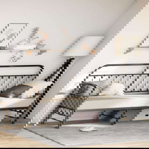 vidaXL Crni krevet s podiznim krevetom 75x190 cm od čelika Cene