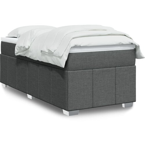 vidaXL Box spring postelja z vzmetnico temno siva 80x200 cm blago Cene