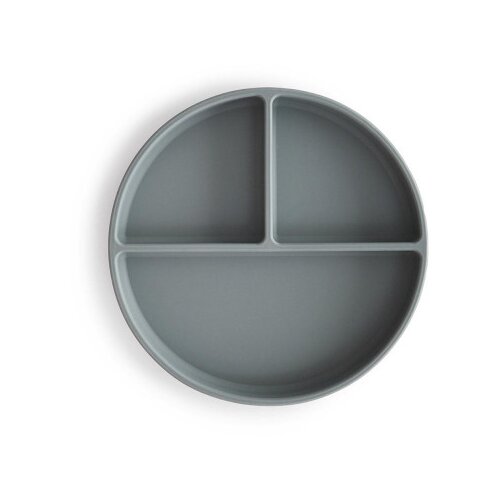 Mushie Silikonski krožnik s priseskom – Stone Cene