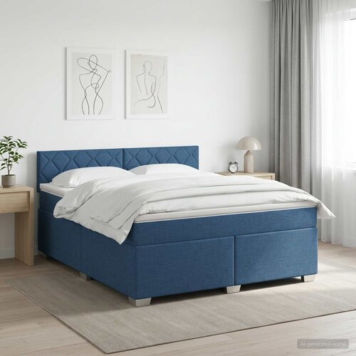  Boxspring krevet s madracem Plava 140 x 190 cm Tkanina Cijene