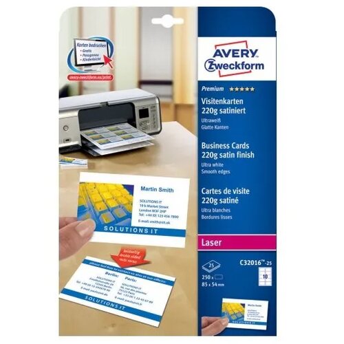 Avery Zweckform Vizitke 85 x 54 mm, 220 g/m&amp;sup2; Slike