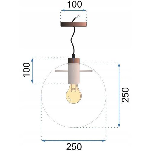 Toolight stropna svjetiljka viseća staklena lassi crna 25 cm APP307-1CP Slike