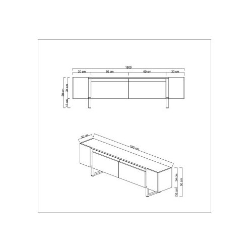 Hanah home tv polica yildiz anthracite black Slike