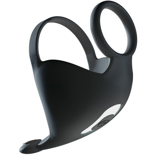 Rebel Cock Ring with RC Ball Massager Black Slike