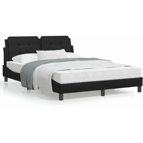 vidaXL Okvir kreveta s LED svjetlima crni 140 x 200 cm od umjetne kože