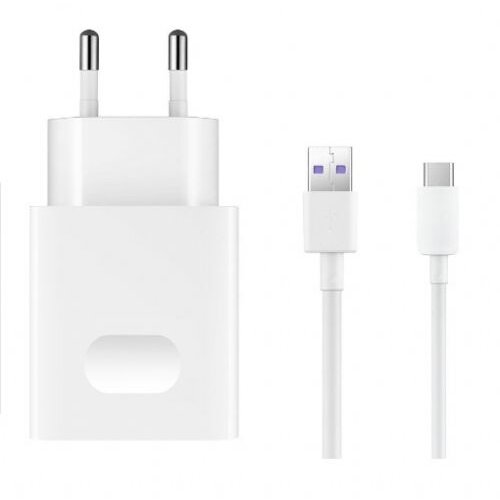 Rivacase Huawei original hi&amp;scaron;ni polnilec Type C (SUPER CHARGE) adapter AP81 + kabel HL-1289 TYPE C - bel - original Slike