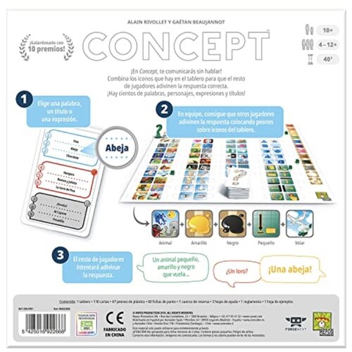 POZZI Repos Production -Concept - uganite na stotine predmetov, likov in naslovov pri združevanju univerzalnih ikon - Board Game v &amp;scaron;pan&amp;scaron;čini, bela (Con01es) [angle&amp;scaron;ki jezik ne, (20833188) Slike