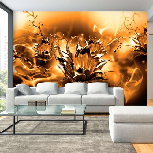  Samoljepljiva foto tapeta - Oily Flower (Orange) 147x105 Slike