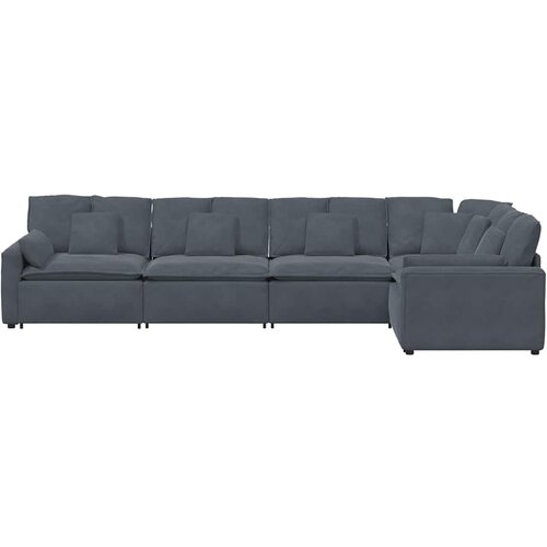  Modularna sofa s jastucima, bar&amp;scaron;unasta, tamno siva Slike