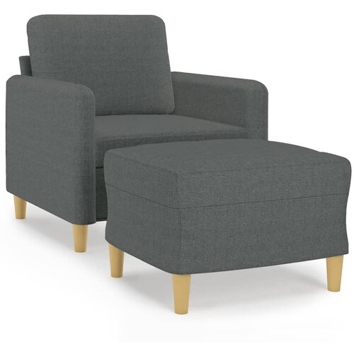  Fotelja s tabureom tamnosiva 60 cm od tkanine Slike