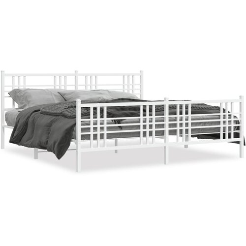 vidaXL metalni okvir kreveta uzglavlje i podnožje bijeli 180x200 cm Cijene