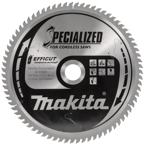 Makita žagin list efficut 260x30x75Z za lesne kompozite, E-12201 Cene