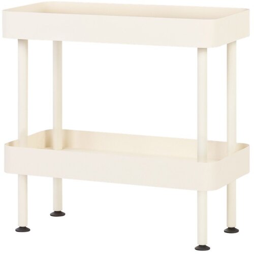 Noo.ma Bež kovinski regal na kole&amp;scaron;čkih 60x62x30 cm Nolle &amp;ndash; Slike