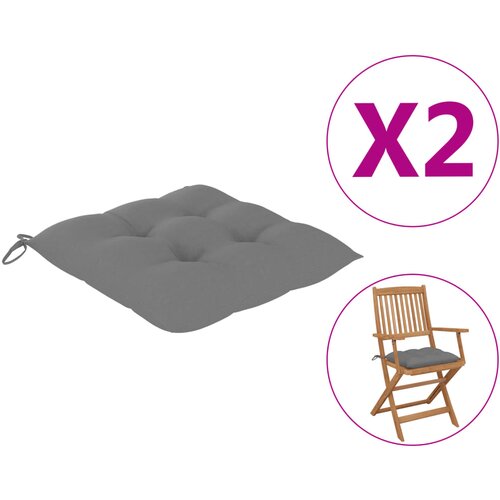 VidaXL Jastuci za stolice 2 kom sivi 40 x 40 x 7 cm od tkanine Slike